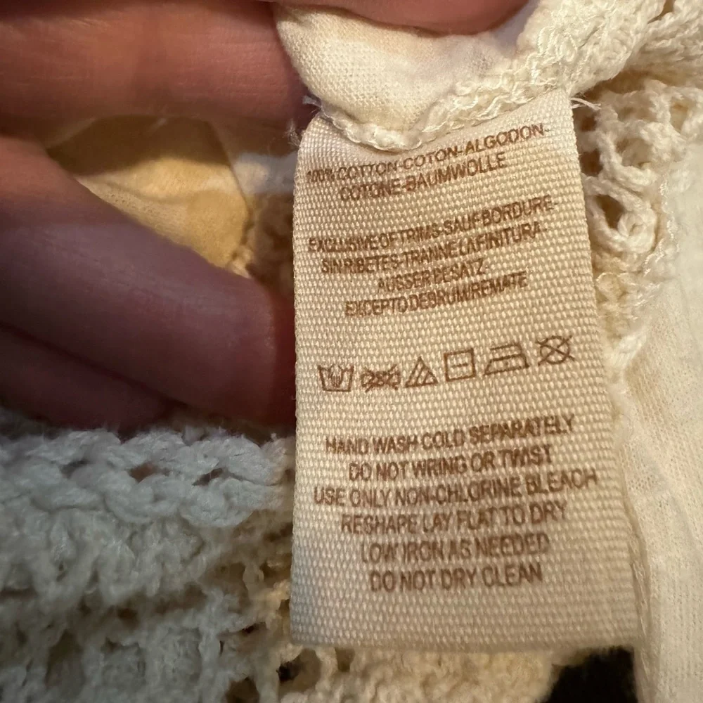 Women’s Free People Cream Embellished Top Relaxed Fit  Size - S  NWOT
